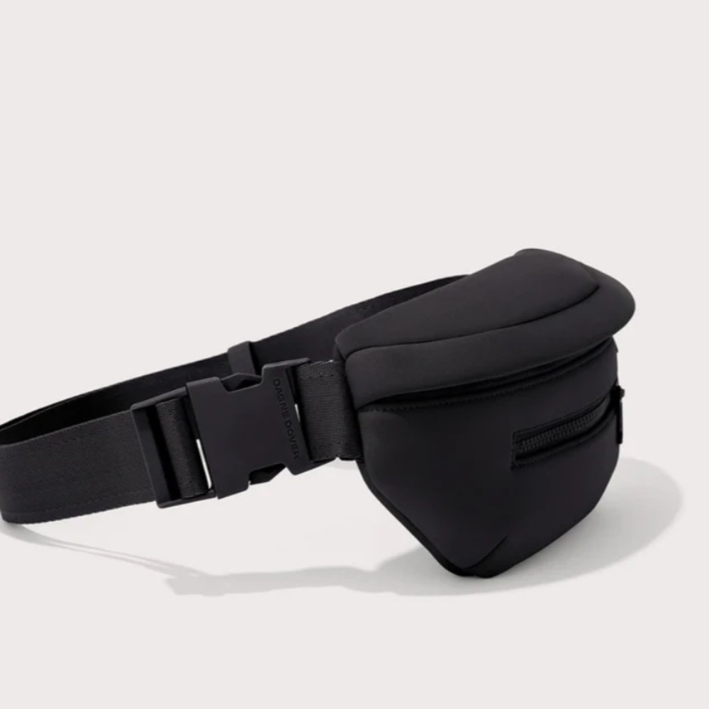 NWOT Dagne Dover Ace Fanny Pack Onyx Black Neoprene Belt Bag Crossbody Unisex - Picture 3 of 12